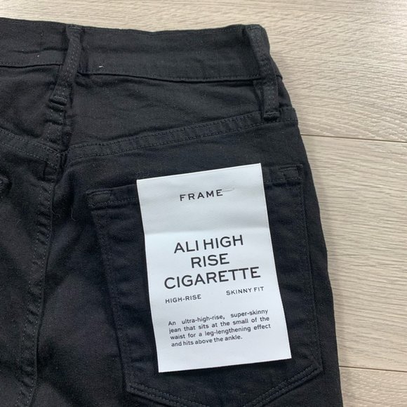 FRAME Ali High Rise Cigarette Stirrup Jeans in Black - Picture 8 of 16